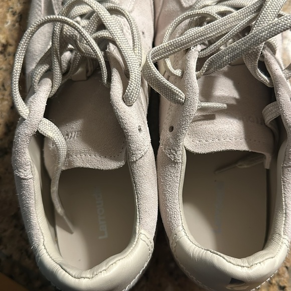 Larroude Stella Sneaker In Mushroom Grey Suede and Ivory Leather Sz11 - Picture 11 of 11